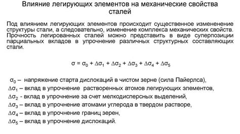 Влияние химического состава на проводимость