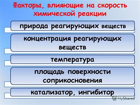 Главные факторы, влияющие на процесс реакции