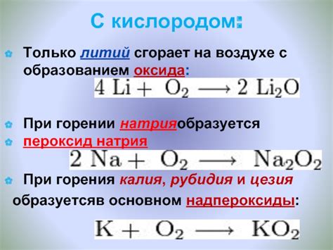 Горение рубидия и цезия