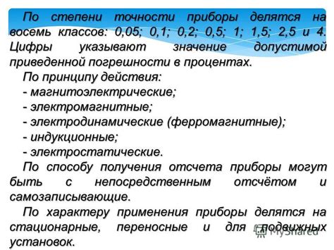 Значение допустимой погрешности