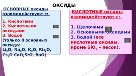 Оксиды с кислотными свойствами