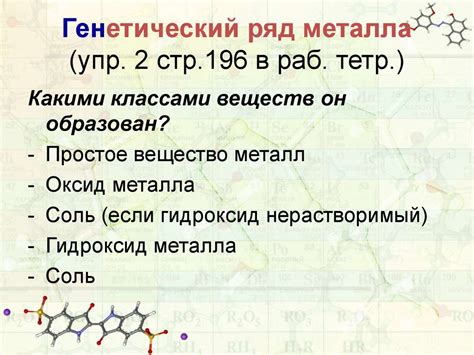 Описание основных классов металлов