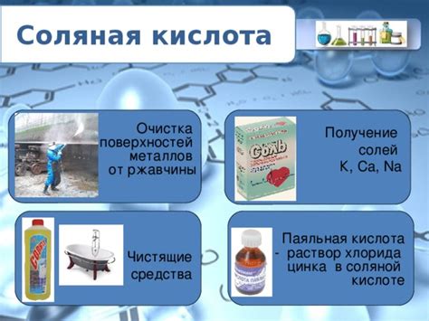 Профессиональные средства удаления соляной кислоты с металлических поверхностей