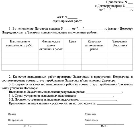 Требования при заполнении акта