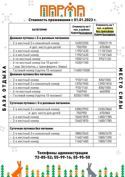 Цены на услуги в Тортуге Шибково