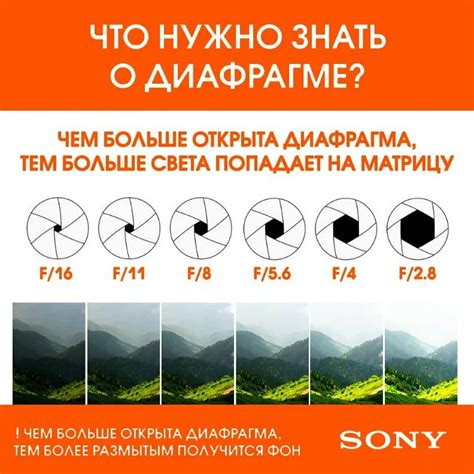 Настройка фокусировки и диафрагмы