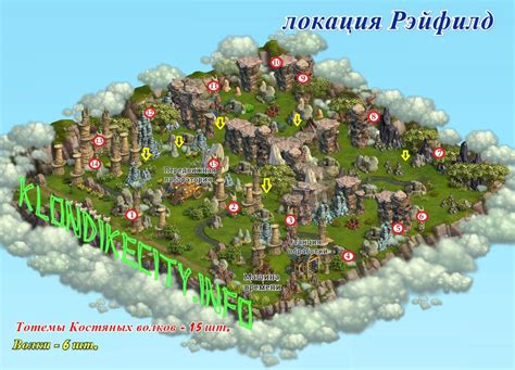 Карта локаций Железной Долины Клондайк