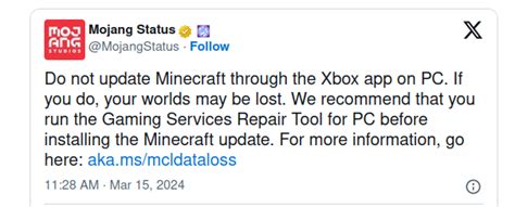 Обновите приложение Minecraft