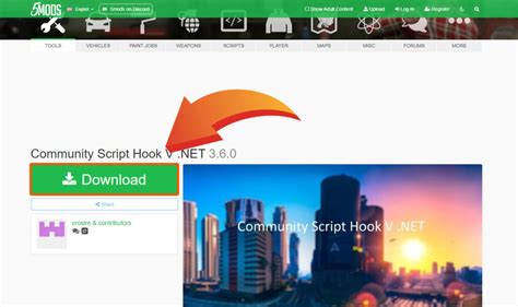 Скачивание и установка Community Script Hook V .NET