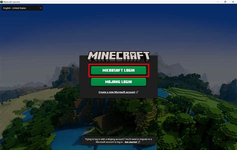 Шаг 3. Войдите в учетную запись Microsoft в Minecraft