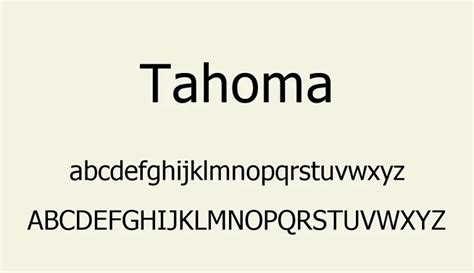 Шрифт "Tahoma"
