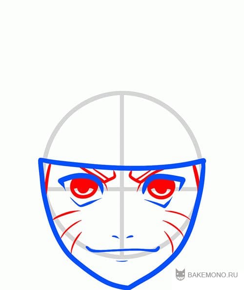 Как просто нарисовать лицо Наруто
