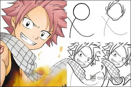 Как рисовать Нацу из аниме Fairy Tail