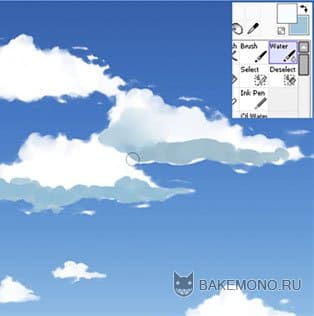 Как рисовать облака в саи | Paint Tool Sai