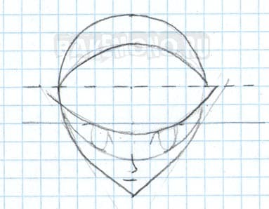 Рисуем карандашом Голова вид вниз