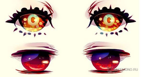 Варианты покраски аниме глаз