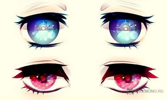 Варианты покраски аниме глаз